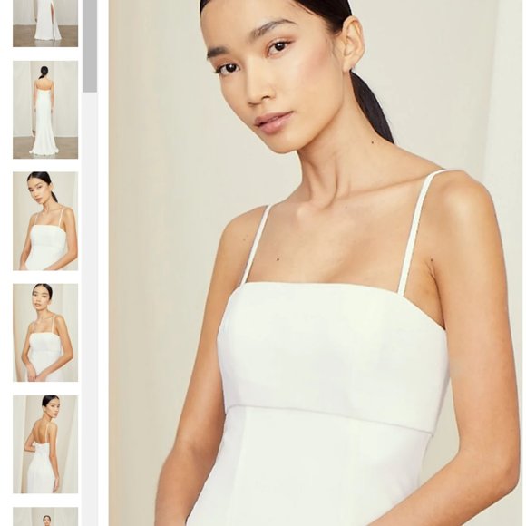 Amsale "Bray" Platinum Crepe Bridesmaid Dress - Picture 2 of 6